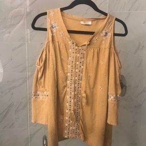 Yellow sleeve cut shirt